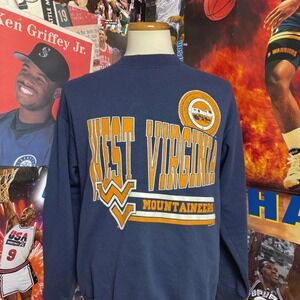 Vintage 90s West Virginia Mountaineers Sweatshirt College NCAA‎ Sz Large